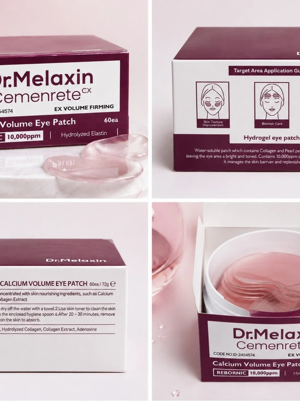 Dr. Melaxin Cemenrete Calcium Volume Eye Patch — Pink Hydrogel Eye Patches